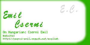 emil cserni business card